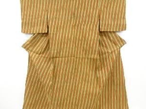 アンティーク　斜め縞模様織り出し手織り紬単衣着物